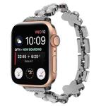 For Apple Watch SE 40mm 5-petaled Flower Zinc Alloy Chain Watch Band(Black)