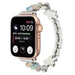 For Apple Watch SE 44mm 5-petaled Flower Zinc Alloy Chain Watch Band(Silver Colorful)