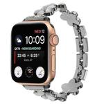 For Apple Watch Series 2 38mm 5-petaled Flower Zinc Alloy Chain Watch Band(Black)