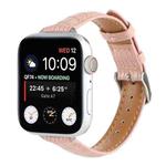 For Apple Watch SE 2023 40mm Slim Crocodile Leather Watch Band(Pink)