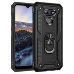 For LG Harmony 4 Shockproof TPU + PC Protective Case with 360 Degree Rotating Holder(Black)