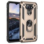 For LG Harmony 4 Shockproof TPU + PC Protective Case with 360 Degree Rotating Holder(Gold)
