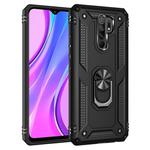 For Xiaomi Redmi 9 Shockproof TPU + PC Protective Case with 360 Degree Rotating Holder(Black)