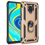 For Xiaomi Redmi Note 9 Pro Shockproof TPU + PC Protective Case with 360 Degree Rotating Holder(Gold)