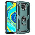 For Xiaomi Redmi Note 9 Pro Shockproof TPU + PC Protective Case with 360 Degree Rotating Holder(Green)