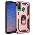 For Huawei Y7p / P40 Lite E Shockproof TPU + PC Protective Case with 360 Degree Rotating Holder(Rose Gold)