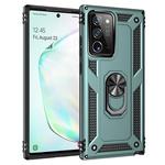 For Samsung Galaxy Note20 Shockproof TPU + PC Protective Case with 360 Degree Rotating Holder(Green)
