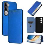 For vivo V30e / V40 Lite 5G Carbon Fiber Texture Flip Leather Phone Case(Blue)