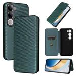 For vivo V30e / V40 Lite 5G Carbon Fiber Texture Flip Leather Phone Case(Green)