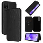 For TCL 502 Carbon Fiber Texture Flip Leather Phone Case(Black)