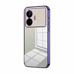 For Realme GT Neo 5 SE Transparent Plating Fine Hole Phone Case(Purple)