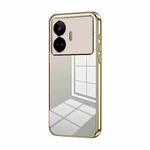 For Realme GT Neo 5 SE Transparent Plating Fine Hole Phone Case(Gold)