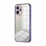 For Realme 9i 5G / 10 5G / 10T Transparent Plating Fine Hole Phone Case(Purple)