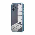 For Realme 9i 5G / 10 5G / 10T Transparent Plating Fine Hole Phone Case(Blue)