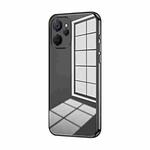 For Realme 9i 5G / 10 5G / 10T Transparent Plating Fine Hole Phone Case(Black)