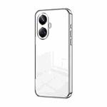For Realme 10 Pro+ Transparent Plating Fine Hole Phone Case(Silver)