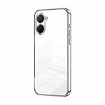For Realme V20 Transparent Plating Fine Hole Phone Case(Silver)