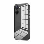 For Realme V20 Transparent Plating Fine Hole Phone Case(Black)