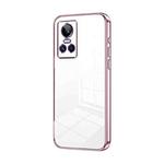 For Realme GT Neo 3 Transparent Plating Fine Hole Phone Case(Pink)