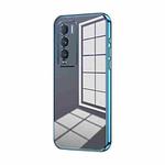 For Realme GT Explorer Master Transparent Plating Fine Hole Phone Case(Blue)