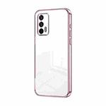 For Realme GT 5G / Q3 Pro 5G Transparent Plating Fine Hole Phone Case(Pink)