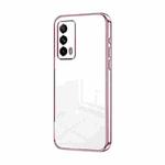 For Realme X7 Pro Ultra Transparent Plating Fine Hole Phone Case(Pink)