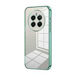 For Realme 12+ Transparent Plating Fine Hole Phone Case(Green)