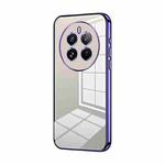 For Realme 12 Pro Transparent Plating Fine Hole Phone Case(Purple)