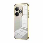For Realme GT Neo6 SE Transparent Plating Fine Hole Phone Case(Gold)