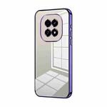 For Realme V60 Transparent Plating Fine Hole Phone Case(Purple)