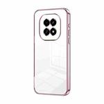 For Realme V60 Transparent Plating Fine Hole Phone Case(Pink)