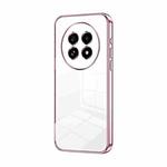 For Realme 13 Pro+ Transparent Plating Fine Hole Phone Case(Pink)