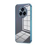 For Realme 14 Pro+ Transparent Plating Fine Hole Phone Case(Blue)