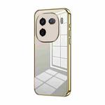 For vivo iQOO 12 Pro Transparent Plating Fine Hole Phone Case(Gold)