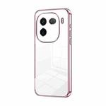 For vivo iQOO 12 Transparent Plating Fine Hole Phone Case(Pink)