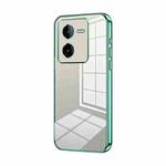 For vivo iQOO Z8 / Z8x Transparent Plating Fine Hole Phone Case(Green)