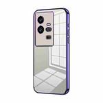 For vivo iQOO 11 Pro Transparent Plating Fine Hole Phone Case(Purple)