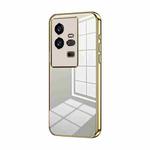 For vivo iQOO 11 Pro Transparent Plating Fine Hole Phone Case(Gold)