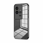 For vivo iQOO 11 Pro Transparent Plating Fine Hole Phone Case(Black)