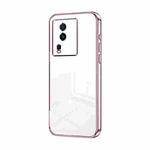For vivo iQOO Neo7 Transparent Plating Fine Hole Phone Case(Pink)