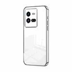 For vivo iQOO 10 Pro Transparent Plating Fine Hole Phone Case(Silver)