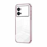 For vivo iQOO 9 Pro Transparent Plating Fine Hole Phone Case(Pink)