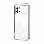 For vivo iQOO 9 Transparent Plating Fine Hole Phone Case(Silver)