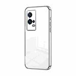 For vivo iQOO 8 Pro Transparent Plating Fine Hole Phone Case(Silver)
