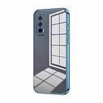 For vivo iQOO Neo5 / iQOO 7 India Transparent Plating Fine Hole Phone Case(Blue)