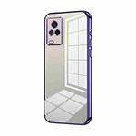 For vivo iQOO 7 Transparent Plating Fine Hole Phone Case(Purple)