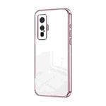 For vivo iQOO 5 Pro Transparent Plating Fine Hole Phone Case(Pink)