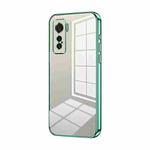 For vivo iQOO 5 Transparent Plating Fine Hole Phone Case(Green)