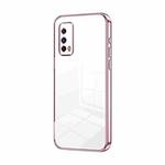 For vivo iQOO Z1X Transparent Plating Fine Hole Phone Case(Pink)