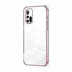 For vivo iQOO 3 5G Transparent Plating Fine Hole Phone Case(Pink)